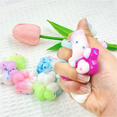 Colorful Rainbow Cat Paw Squeeze Toys Soft Finger Friendly for Kids & Adults