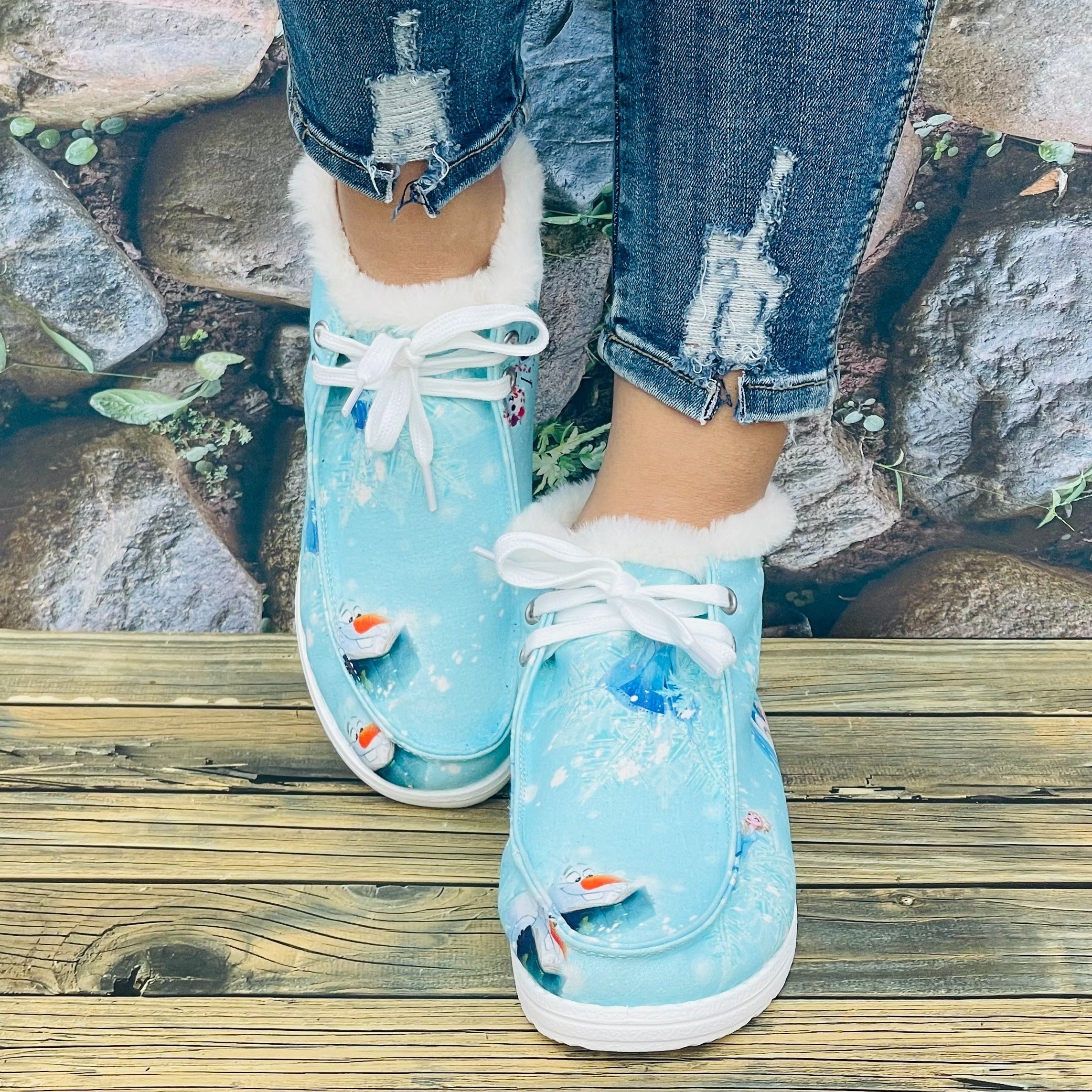 Women's Snowman Cartoon Winter Snow Boots