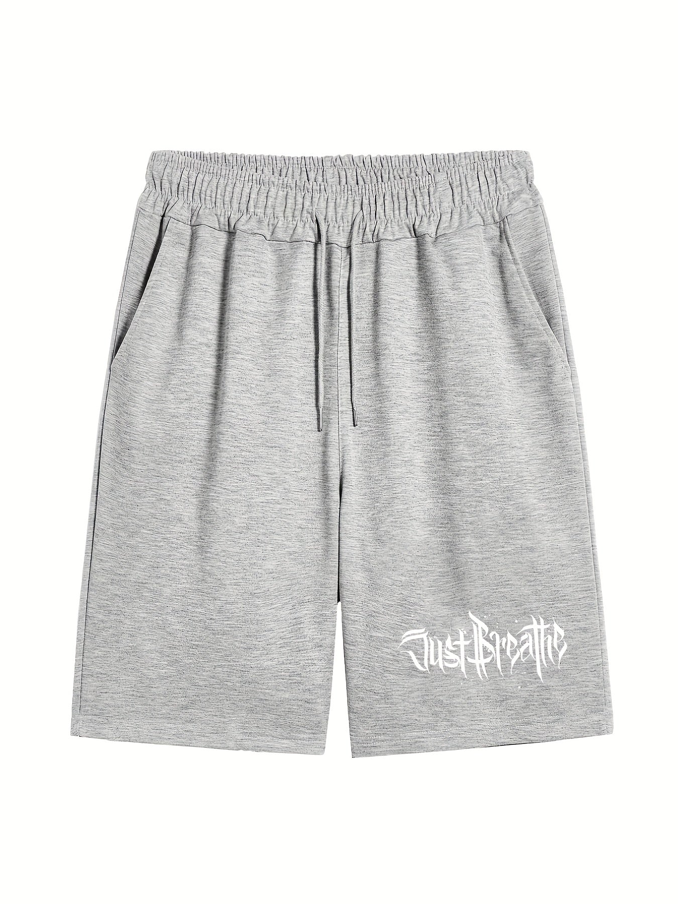 Men's Letter Print Athletic Shorts Drawstring Fitness Gym Outdoor Summer