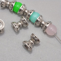 10pcs Antique Silver Lotus Bead Caps Spacer Beads for DIY Jewelry