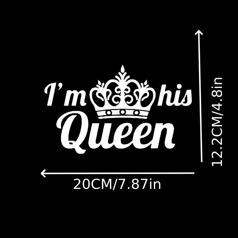 Crown Letter I'm His Queen Pattern Iron on Sticker