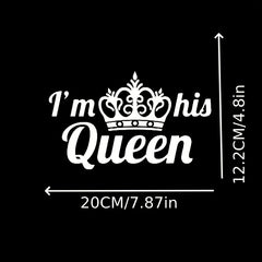Crown Letter I'm His Queen Pattern Iron on Sticker