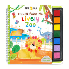 Lively Zoo Finger Painting Book 30 Scenes Washable Non Toxic Quiet Book