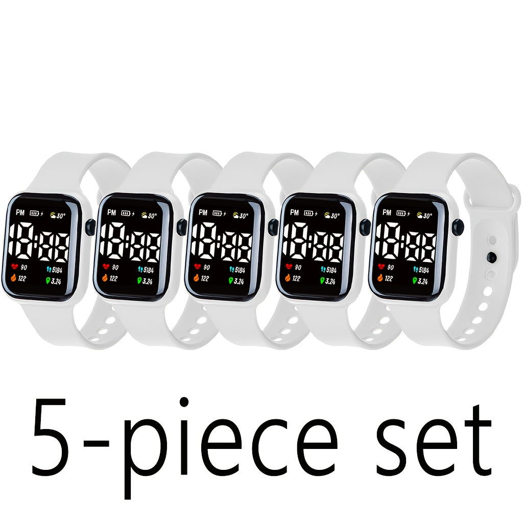 LED Square Watches Sporty Bohemian Style Digital Display Pink