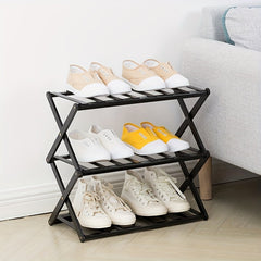 1pc Shoe Rack Shoe Storage Organizer Shelf Indoor Outdoor Flower A