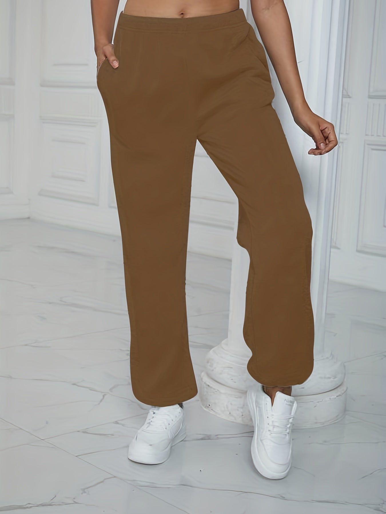 Versatile Jogger Pants Casual Elastic Waist Sweatpants Women's Clothing