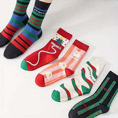 Christmas Cartoon Crew Socks - Year Socks