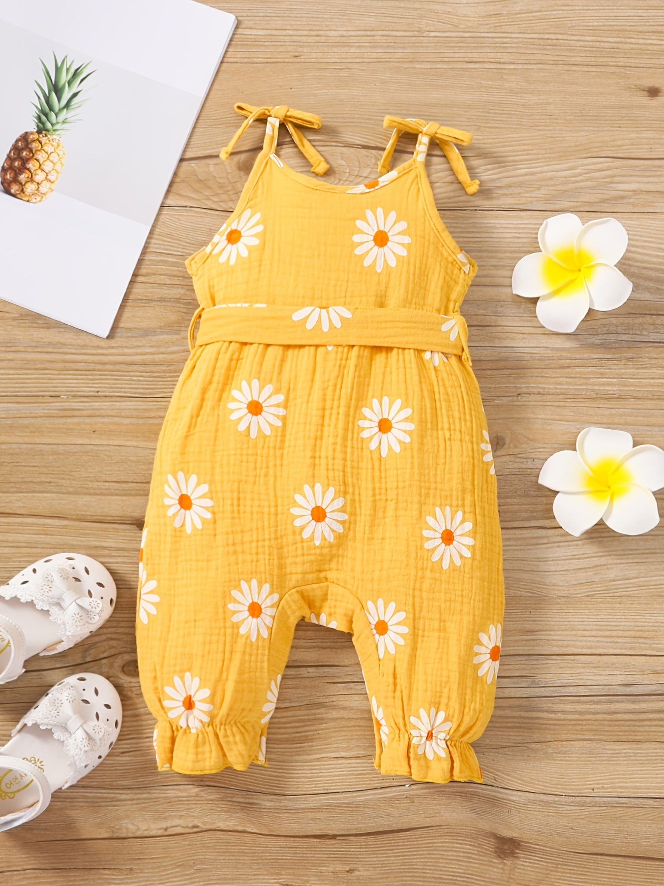 Baby Girls Floral Romper Thin Strap Casual Outfit