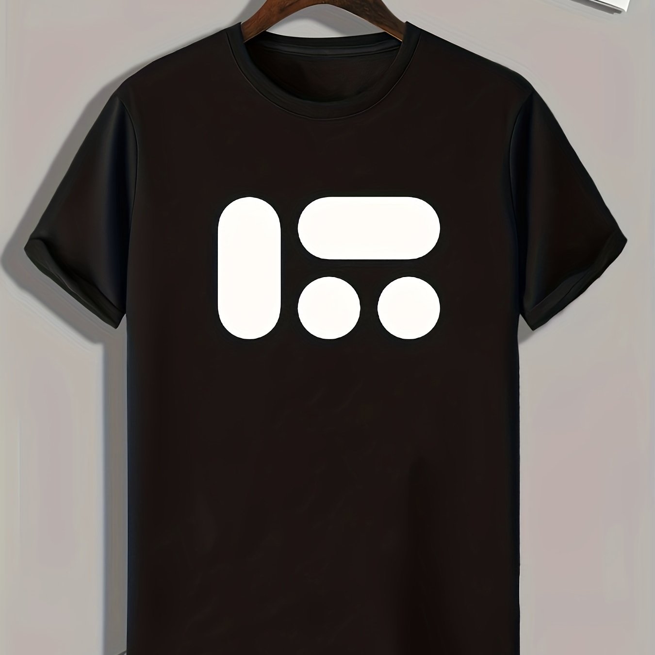 Symbol Pattern Print Men's Comfy Sports T shirt for Fitness Activities