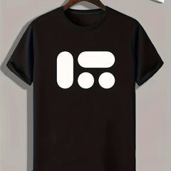 Symbol Pattern Print Men's Comfy Sports T shirt for Fitness Activities