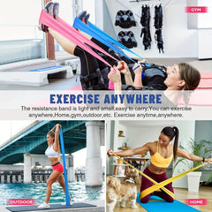 4pcs Elastic Resistance Bands for Physical Therapy Strength Training
