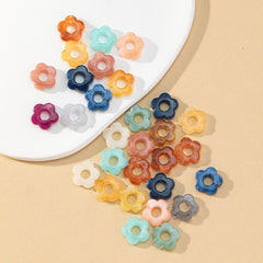 30pcs Acrylic Mix Color Flower Beads DIY Necklace Bracelet Material