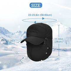 Winter Fleece Balaclava Cap With Face Cover Warm Trapper Cap