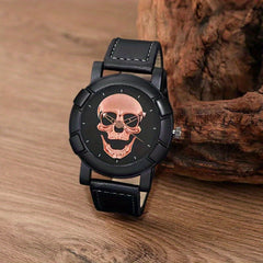 Hiphop Men's Watch Skull Pattern Quartz Wristwatch Set