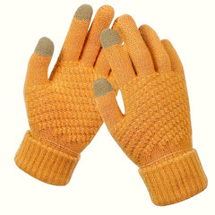 Winter Touch Screen Gloves Stretchy Knitted Fu