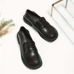 Women's Round Toe Loafers Soft Sole Chunky Shoes