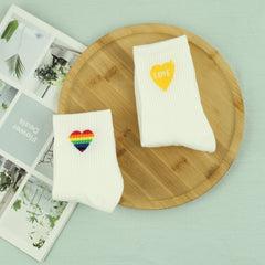 Heart Pattern Mid Tube Socks Women's Stockings