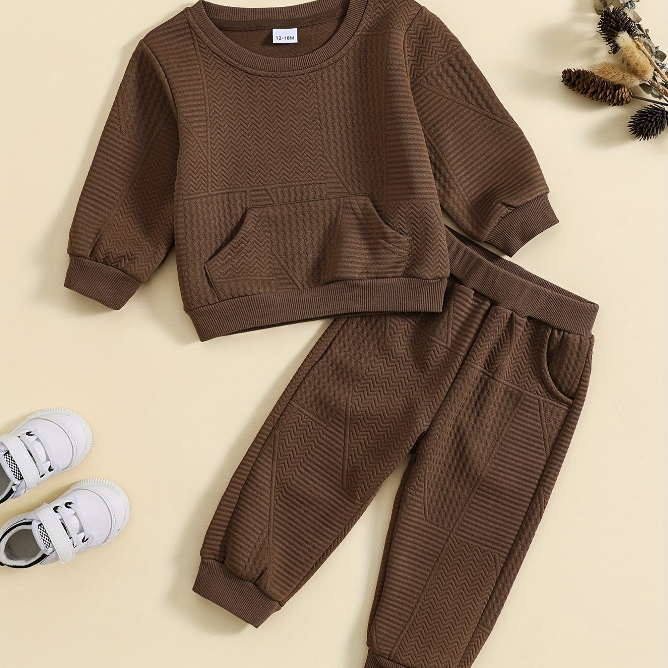 Toddler Baby Sweatsuit 2pcs Outfit Long Sleeve Pullover Top & Pants Set