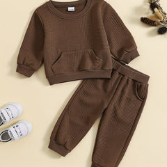Toddler Baby Sweatsuit 2pcs Outfit Long Sleeve Pullover Top & Pants Set