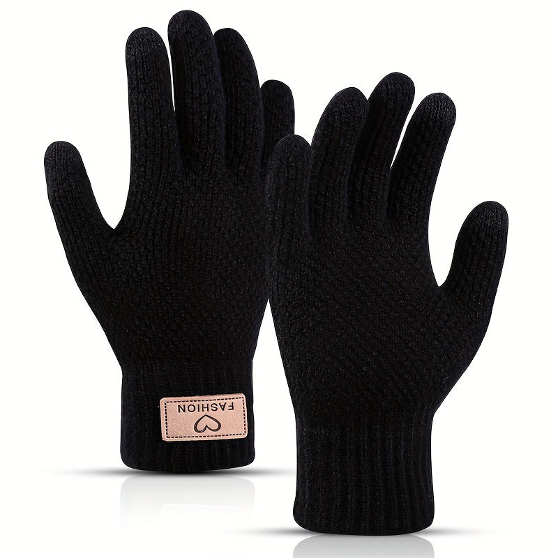 Knitted Pineapple Pattern Gloves for Men Women Non Slip Warm Gloves