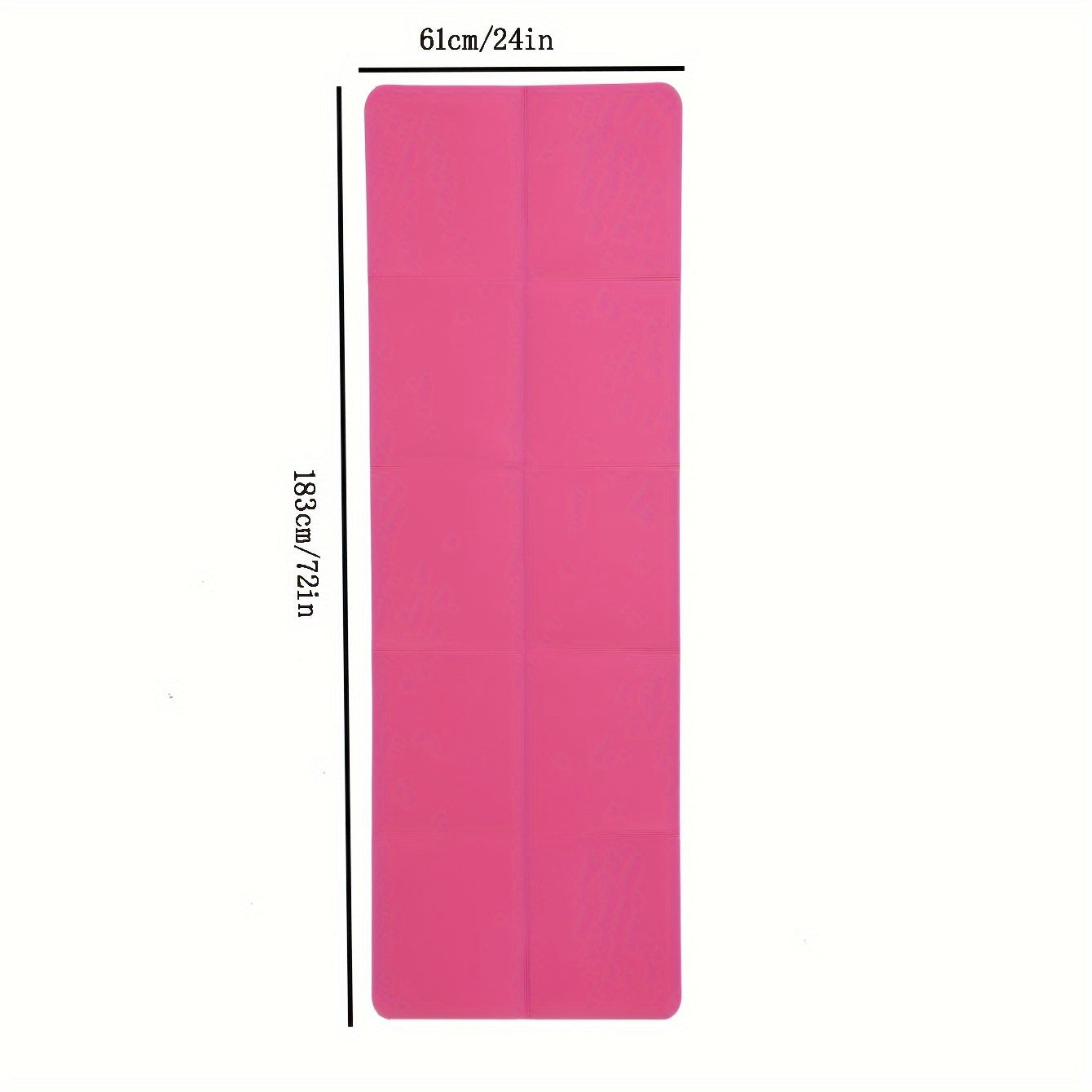 TPE Solid Non-slip Yoga Mat 6.0ft Foldable 4mm Thickness Fitness Mat