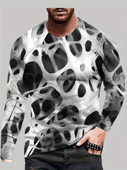 3D Pattern Print Men's Crew Neck Long Sleejsons Shirt