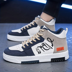 Men's High Top Lace Up Sneakers for Outdoor Walking