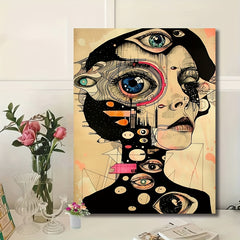 DIY Painting by Numbers Kit Eyed Girl for Beginners