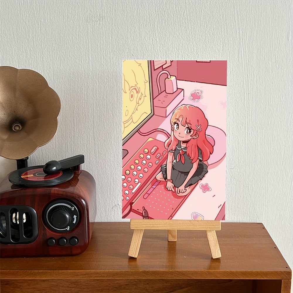 10pcs Cartoon Girl Postcards for Bedroom Wall Decor