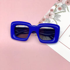 Square Inflated Lip Sunglasses For Kids Candy Gradient Glasses Beach UV400
