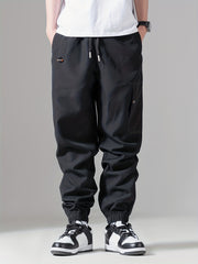 Men's Casual Sports Cargo Pants with Drawstrings and Pockets