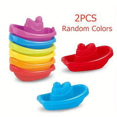 Colorful Stacking Boat Bath Toy for Kids Water Play Learning Durable Material