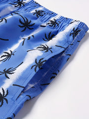 Men's Palm Tree Beach Shorts Quick Dry Drawstring for Summer