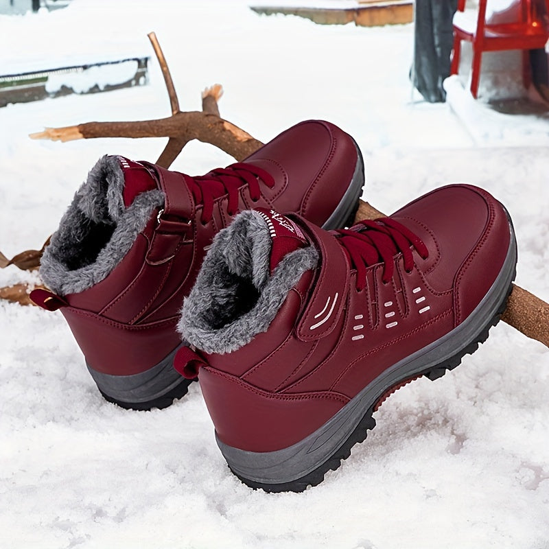 Women's Winter Snow Boots Fleece Lined Waterproof Hiking Outdoor Sports Sneakers