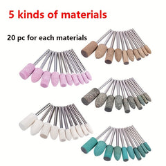 100pcs Assorted Shape Polishing Bits Buffing Wheel Drill Accessories