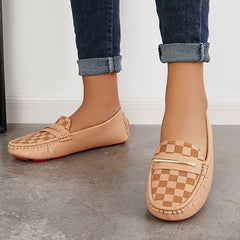 Women's Round Toe Flat Loafers Lightweight Non Slip Shoes