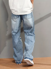 Men's Ripped Jeans Street Style Distressed Denim Pants