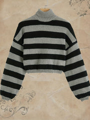 Y2K Striped Turtle Neck Sweater