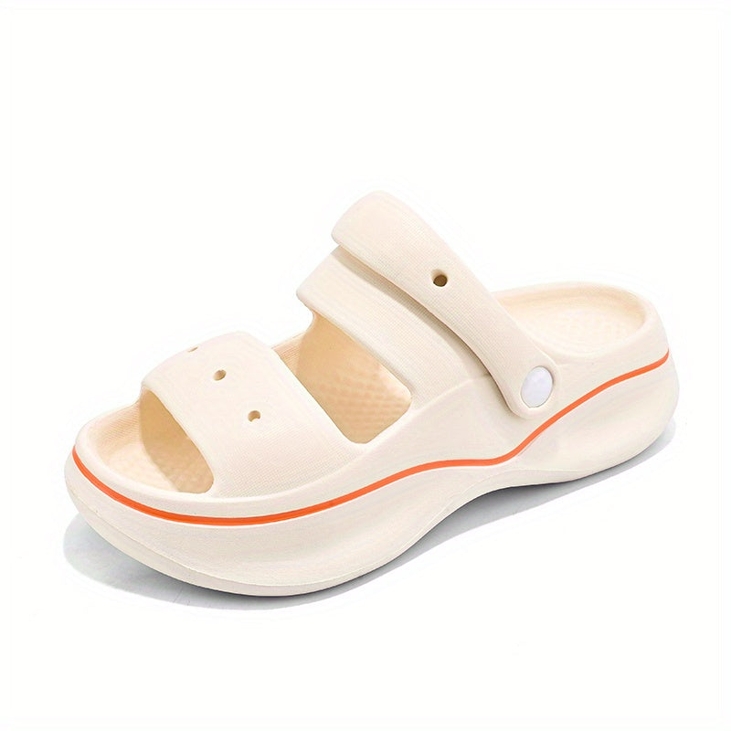 Women's Solid Beach Slippers Soft Platform Comfort