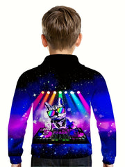 DJ Player Kitten 3D Print Hoodies Kids Street Wear