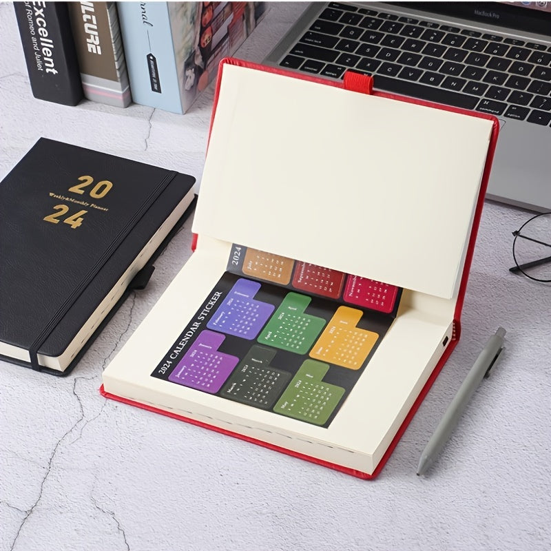 A5 Daily Planner Leather Bound Notebook Time Management Calendar