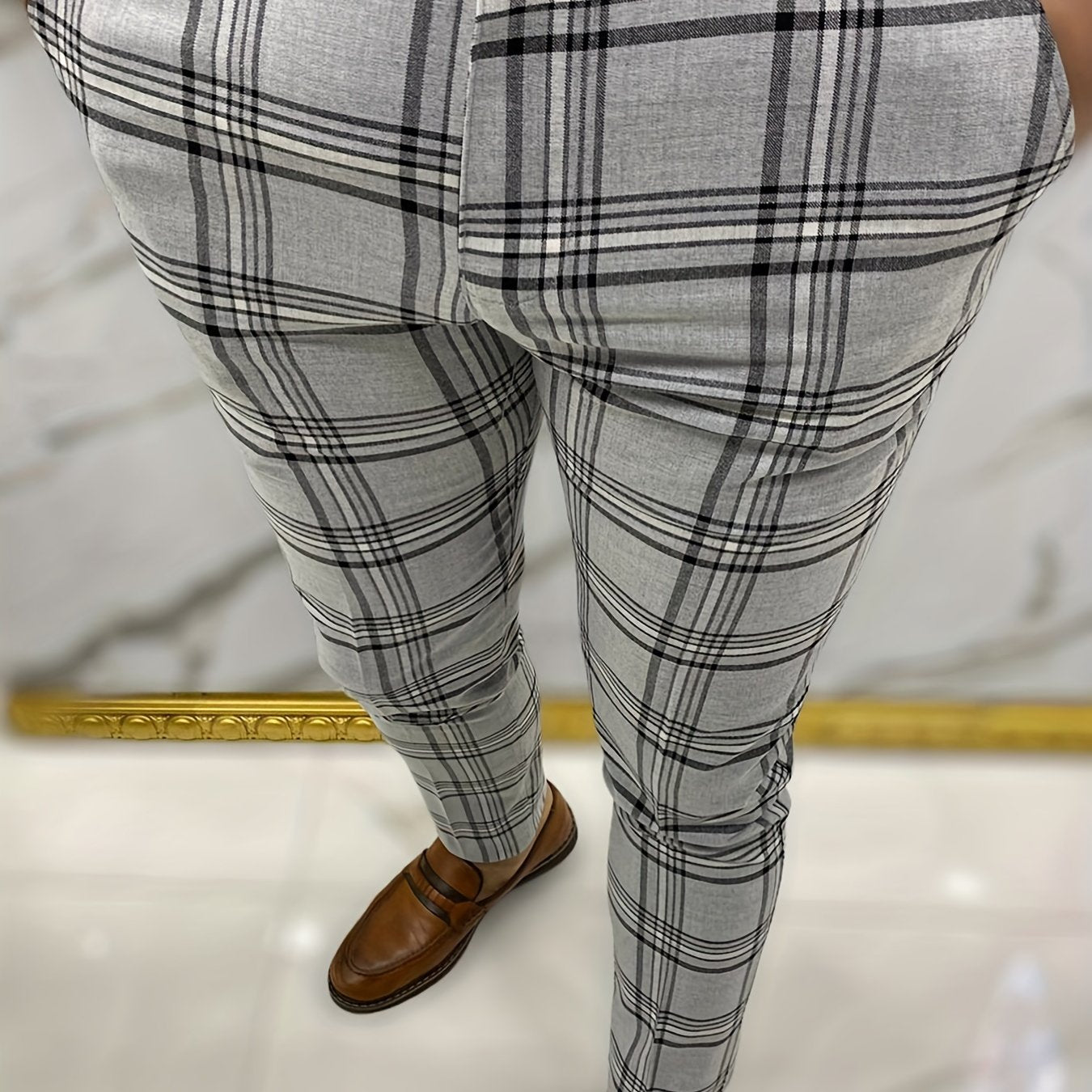 Retro Style Palid Slacks Men s Casual Slightly Stretch Pants