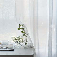Modern Fresh Pastoral Curtain Rod Pocket Sheer Curtain