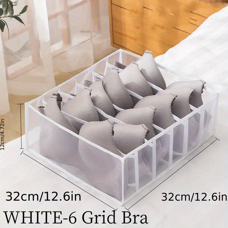 Mesh Storage Box Lightweight Clothes Organizer With Grids Gray