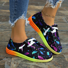 Colorful Bat Pattern Canvas Shoes for Women
