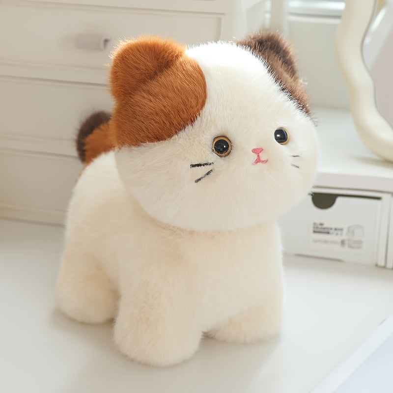 Fat Calico Cat Plush Toy 7.87in Stuffed Sofa Ornament