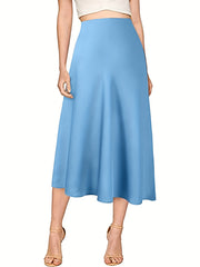 Casual High Waist Midi Skirt Women's Clothing