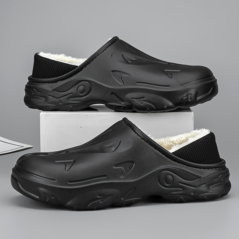 Men's Warm Cozy Plush Slippers Soft Non Slip Home Shoes