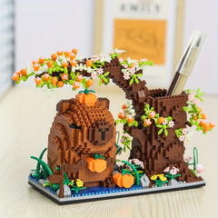 1800pcs Kapibara Pen Holder Building Blocks Set DIY Assembly Toy
