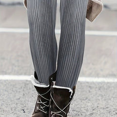 Casual Leggings Women's Plus Stripe Print Elastic High Rise